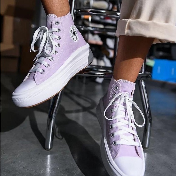 Converse Purple Move High-Top platform Sneakers - Picture 1 of 7